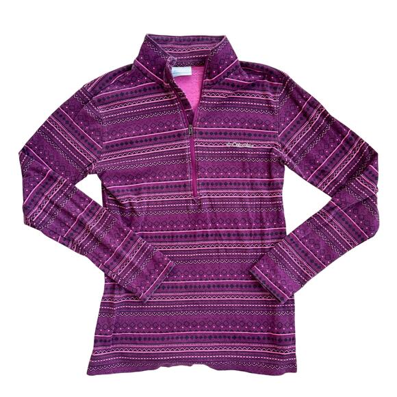 Columbia Tops - Columbia Purple Aztec Print Half Zip Pullover Sz Small